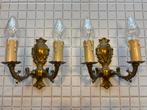 Vintage verguld messing wandlampjes, Ophalen, Zo goed als nieuw
