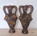 Grands vases garniture cheminée terre cuite Art Nouveau, Antiquités & Art, Enlèvement