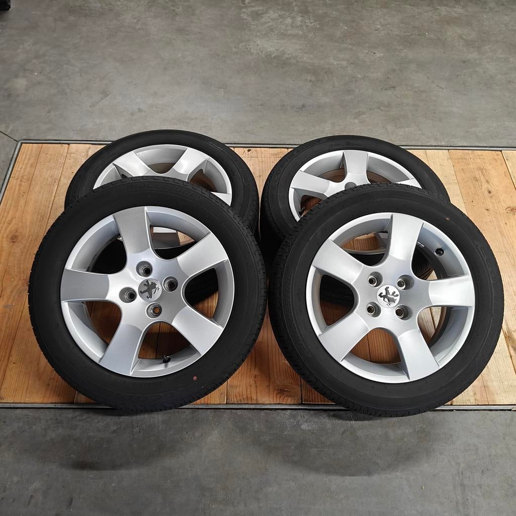 Velgen + banden voor Peugeot 207, Ophalen, Gebruikt, 16 inch, Banden en Velgen