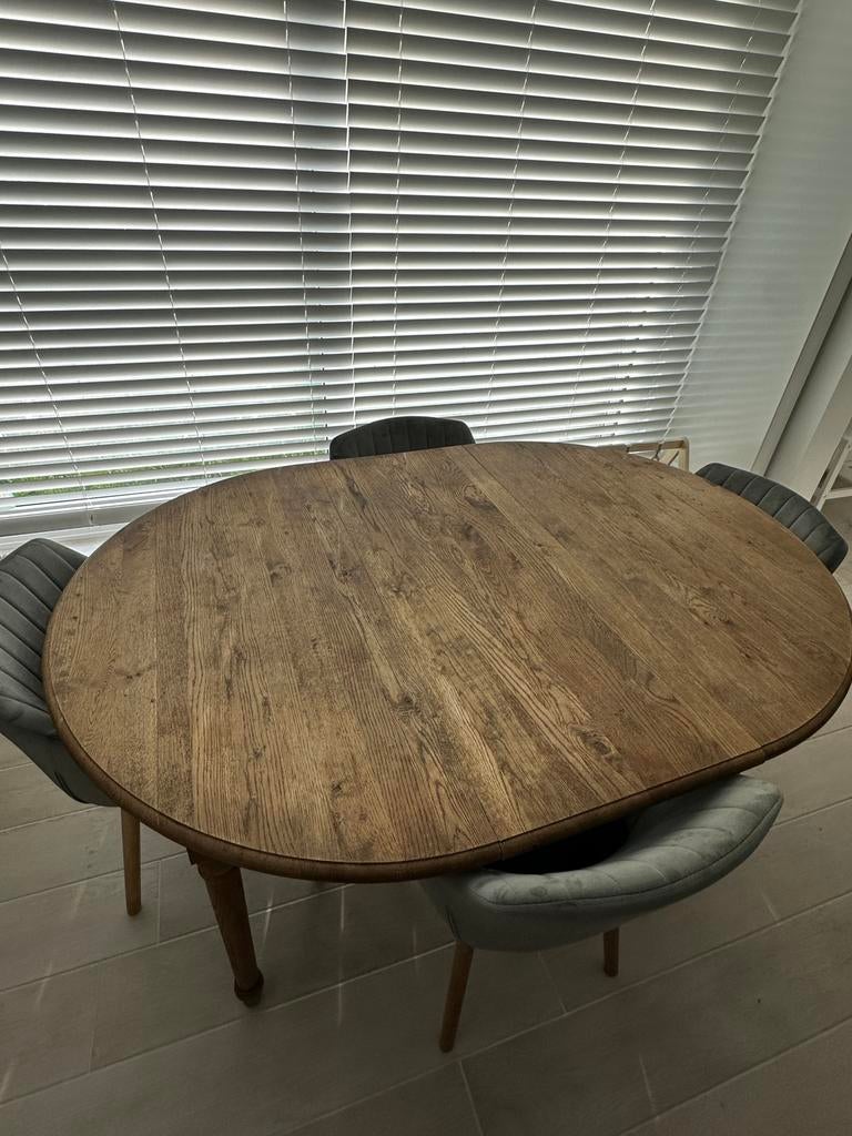 Massieve eiken uitschuiftafel - rond of ovaal - zeer stevig, 150 à 200 cm, Cinq personnes ou plus, Enlèvement, Utilisé