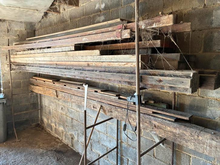 Lot 10 Madriers échafaudage/poutres/planches/poutre en chene, Jardin & Terrasse, Poteaux, Poutres & Planches, Utilisé, Poutres