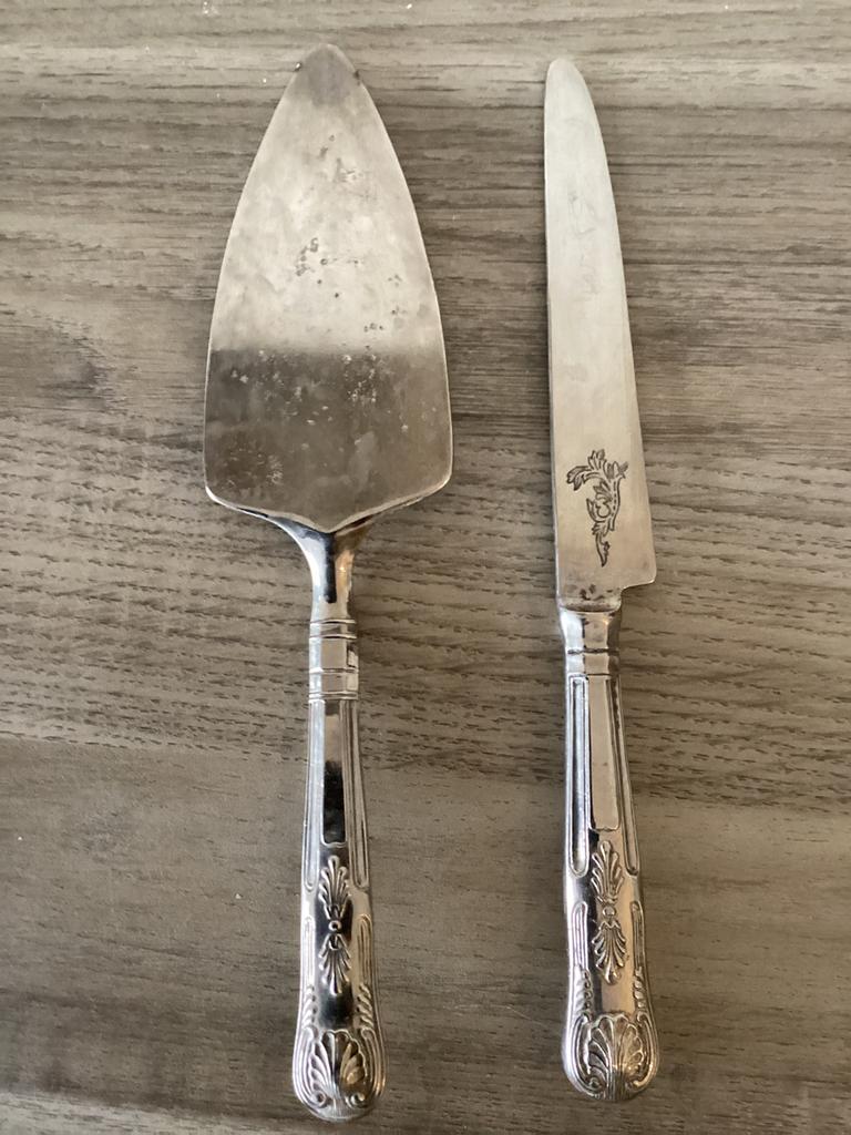 Taartbestek verzilverd metaal, Ophalen of Verzenden