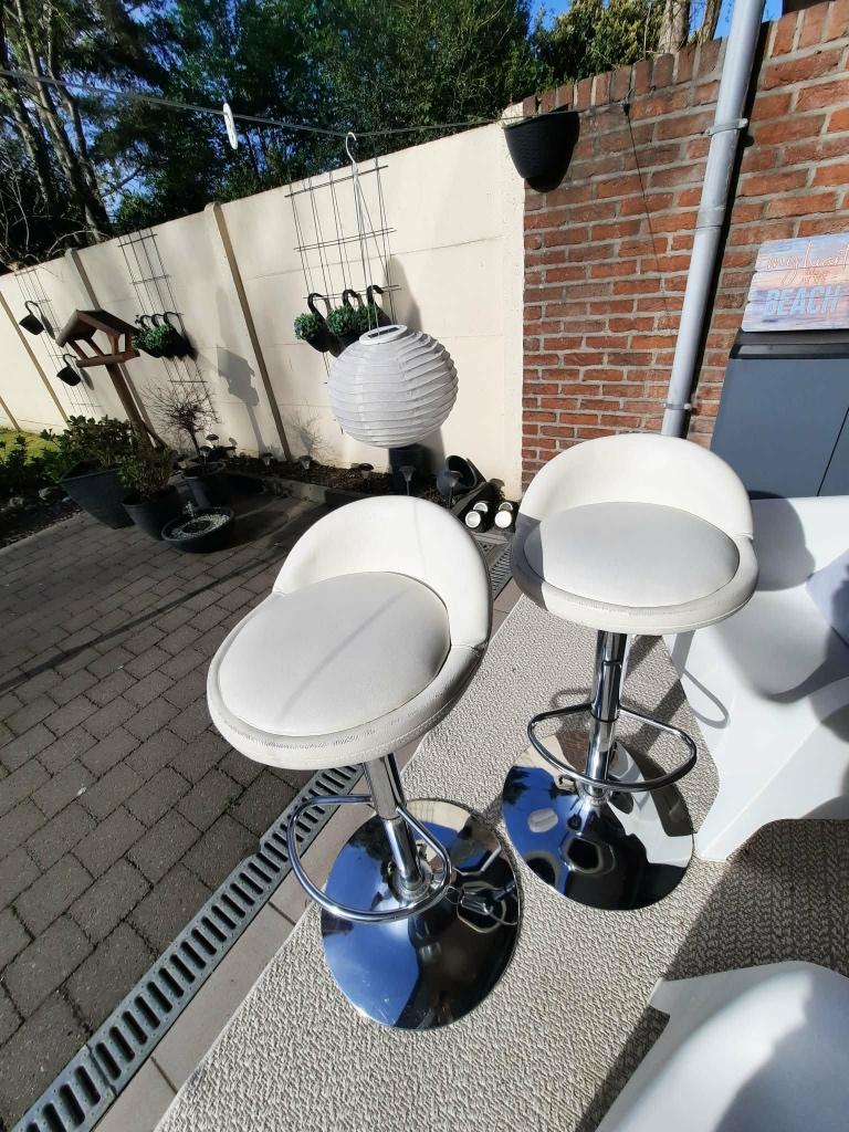 Barkruk, Ophalen, Gebruikt, Leer, In hoogte verstelbaar