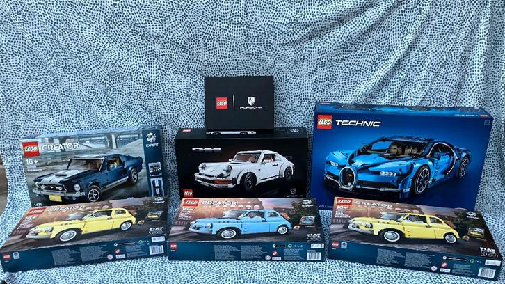 Lego-sets Porsche, Bugatti, Fiat 500 en Ford Mustang, Kinderen en Baby's, Speelgoed | Duplo en Lego, Nieuw, Lego, Complete set