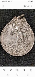 Medaille uit 1910: tramways, spoorwegen.Bruxelles., Postzegels en Munten, Ophalen of Verzenden, Zilver