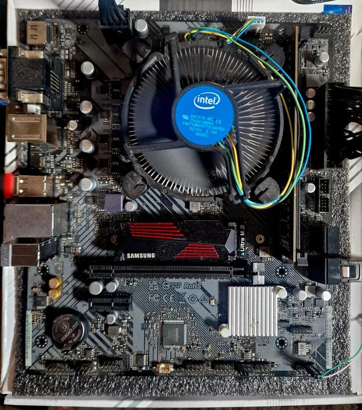 TestBench-PC (Mobo +Intel 10th Gen CPU + 8GB RAM + 500GB SSD, Computers en Software, Desktop Pc's, Zo goed als nieuw, 4 Ghz of meer