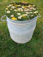 ronde ton in oud zink, Ophalen, Gebruikt, Minder dan 60 cm, Rond