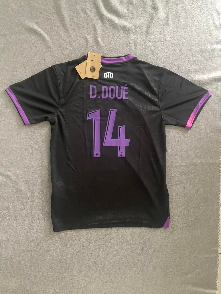 Chemise noire Psg 2025 d.doue 14 M, Sports & Fitness, Football, Taille M, Enlèvement ou Envoi, Neuf, Maillot