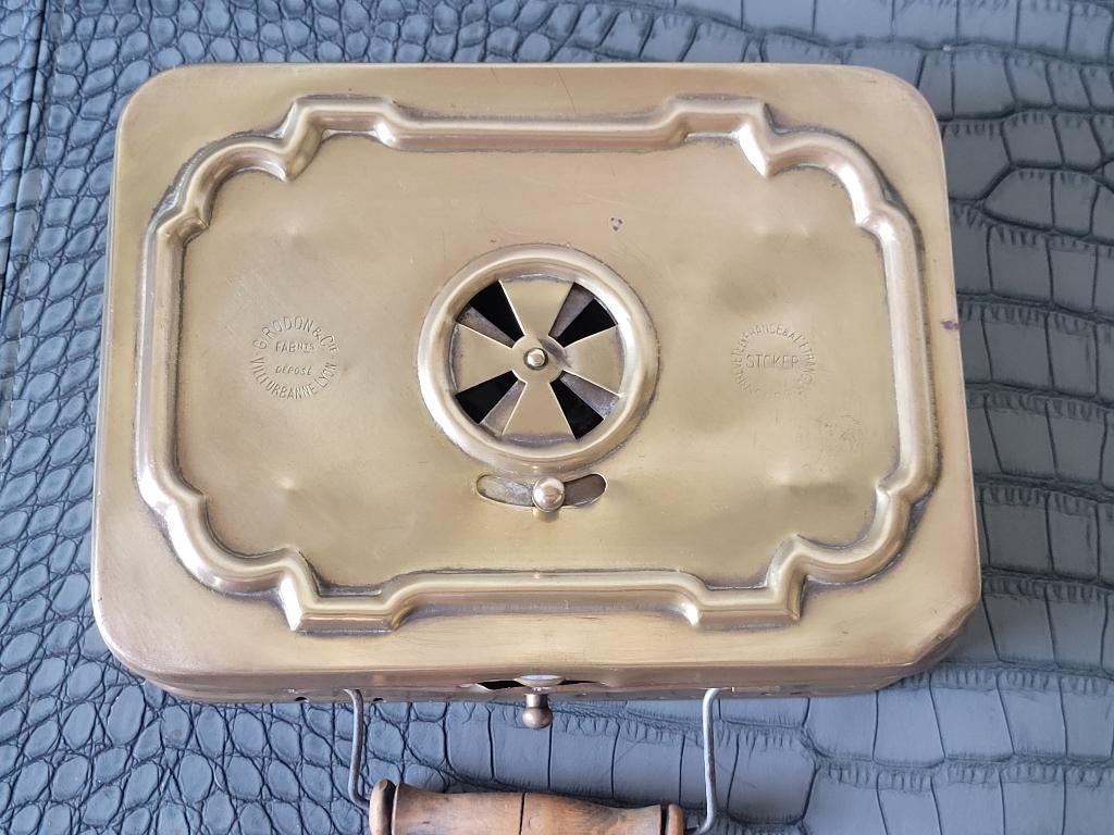 ancienne chaufferette de voyage laiton  1920 antiquité, Antiquités & Art, Antiquités | Bronze & Cuivre, Cuivre, Envoi