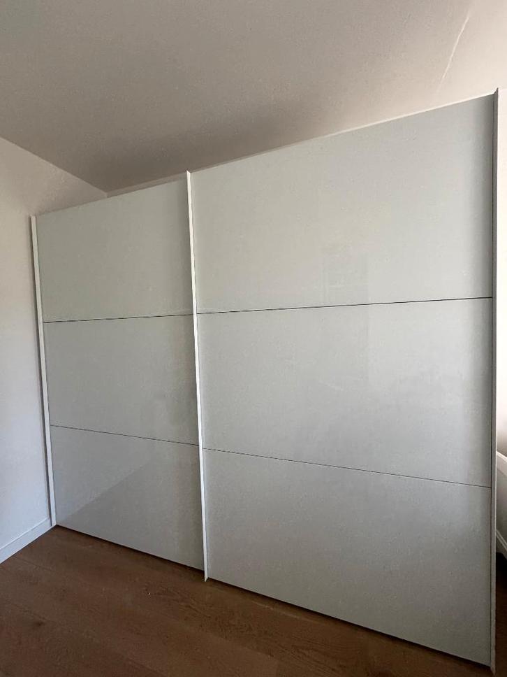 Grote kledingkast wit glass, Huis en Inrichting, Kasten | Kleerkasten, Zo goed als nieuw, 200 cm of meer, 200 cm of meer, 75 cm of meer