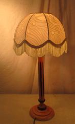 Mooi Retro Houten Tafellamp met leuke Kap - 52cm, Enlèvement ou Envoi, Maison et Meubles