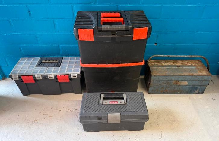 Partij gereedschapskoffers en gereedschapskist, Bricolage & Construction, Boîtes à outils, Comme neuf, Enlèvement