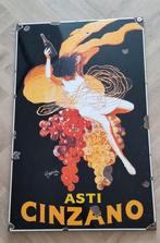 Emaille reclamebord bord Cinzano wijn kunst, Verzamelen, Ophalen of Verzenden, Gebruikt, Reclamebord
