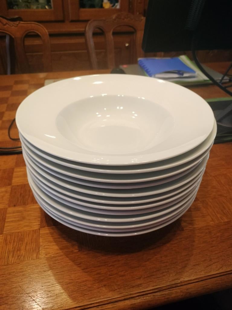 Rond spaghetti borden 12 stuks, Ophalen, Bord(en)
