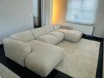 Beige hoeksalon in nieuwstaat, Huis en Inrichting, Zetels | Complete zithoeken, Ophalen, Zo goed als nieuw, Stof, Modern