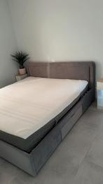 Fluweel grijze bed 180x200, Ophalen, Zo goed als nieuw