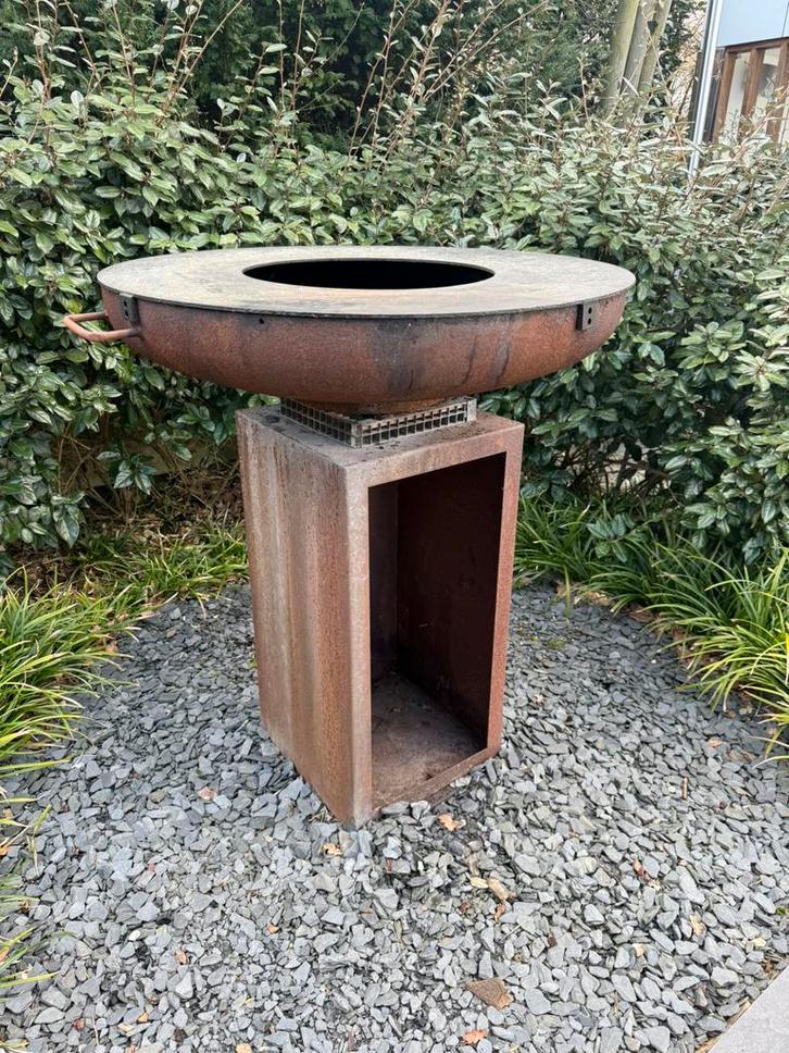 Barbecue BBQ plancha hout zelf samengesteld, Tuin en Terras, Houtskoolbarbecues, Gebruikt, Met accessoires, Ophalen