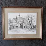 Tekening Smedepoort Brugge 28/03/1981 door David Peacock, Antiek en Kunst, Ophalen of Verzenden