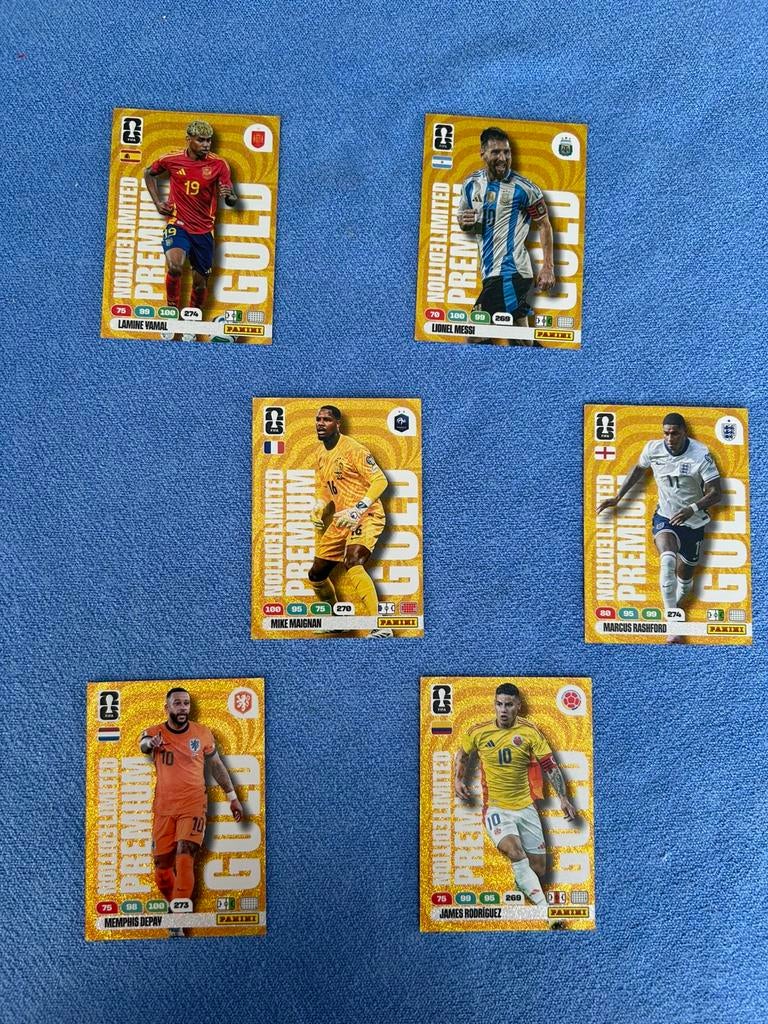 Panini Fifa world cup 2026 Alle 6 Gold Premium limi edition, Ophalen of Verzenden, Nieuw, Meerdere plaatjes