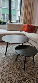 Ronde zwarte houten salon tafels, Huis en Inrichting, Tafels | Salontafels, Ophalen
