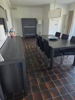 Complete eetkamer in grijze tint, Huis en Inrichting, Complete eetkamers, Ophalen, Gebruikt, Hedendaags, 6 tot 8 stoelen