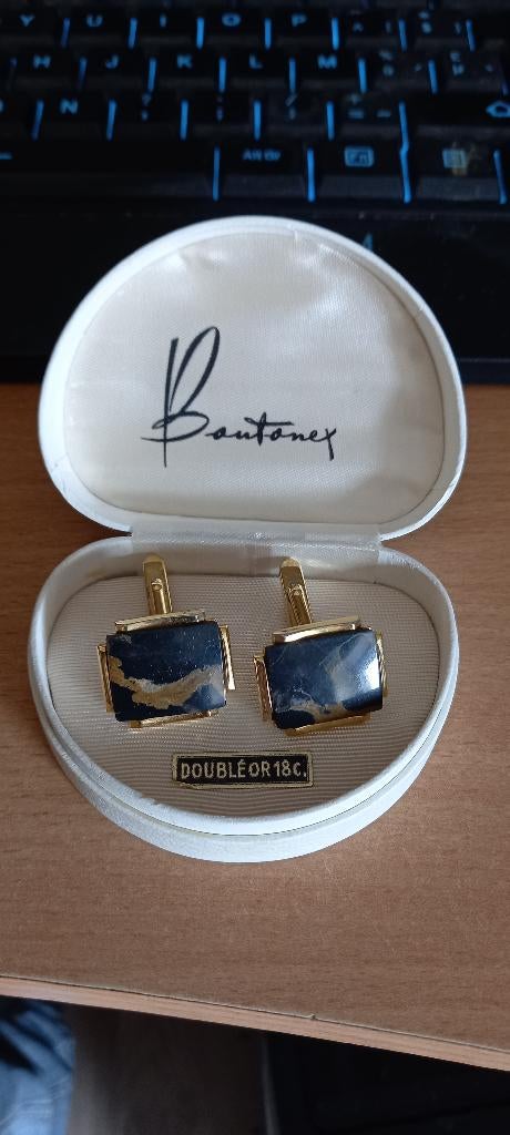 Boutons de manchette plaqué or, Enlèvement ou Envoi, Comme neuf, Or, Doré