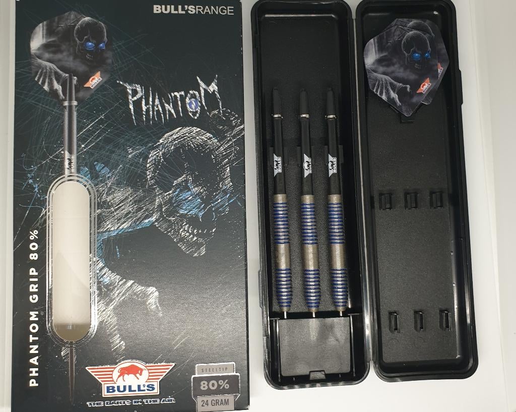 Darts pijlen Bull's Phantom Grip 80% - 24 gram, Sport en Fitness, Darts, Ophalen of Verzenden, Gebruikt, Pijlen