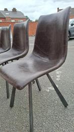 leren stoelen x4, Ophalen, Bruin, Leer, Zo goed als nieuw