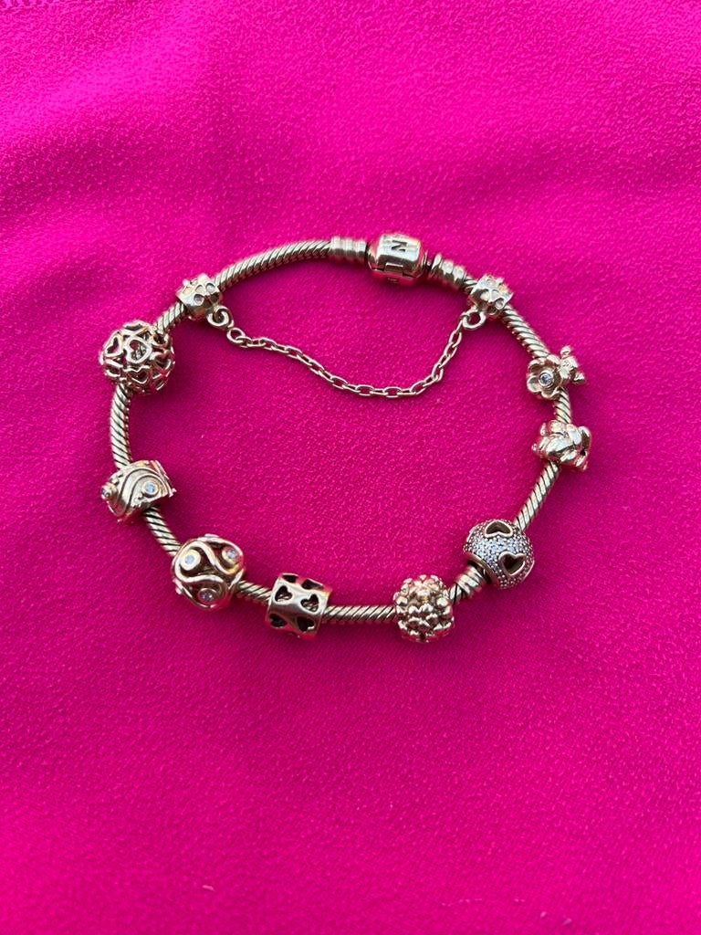 Gouden Pandora armband 14 karaat, Ophalen, Zo goed als nieuw