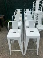 Tabourets de bar en métal blanc, lot de 8, Enlèvement