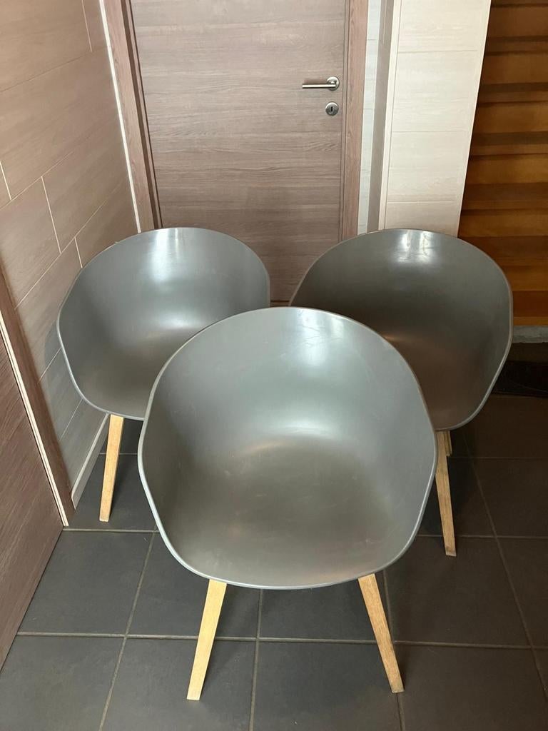 HAY kuipstoelen 3 stuks, Maison & Meubles, Chaises, Enlèvement, Gris