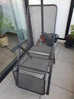 verstelbare metalen tuinstoel antraciet, Tuin en Terras, Ophalen, Gebruikt, Rvs, Verstelbaar