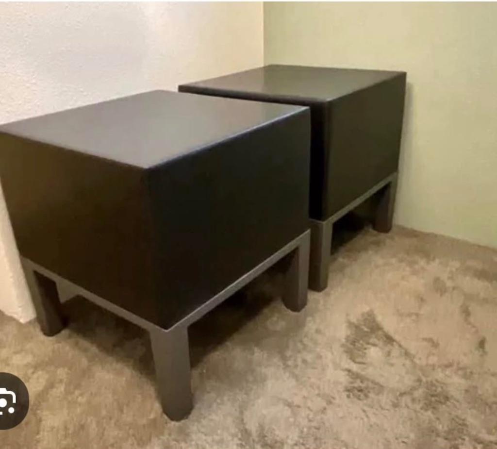 Quinze en Milan poefjes set van 2 zwart, Plastique, Moderne, Enlèvement, Utilisé