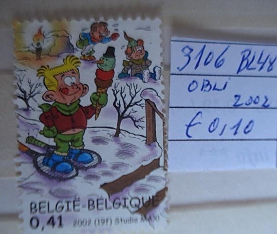 Belgique 3106 (O) BL48, Oblitéré, Sans enveloppe, Affranchi, Envoi