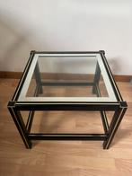 Mooi vierkant glazen bijzettafeltje/nachtkastje van 50/50/40, Ophalen, Zo goed als nieuw, Vierkant, Glas