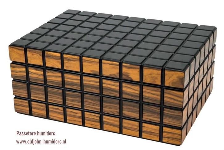 PASSETORE DIGITALE HUMIDOR – BLACK/MAKASSAR  60 SIGAREN h65, Verzamelen, Rookartikelen, Aanstekers en Luciferdoosjes, Nieuw, Tabaksdoos of Verpakking
