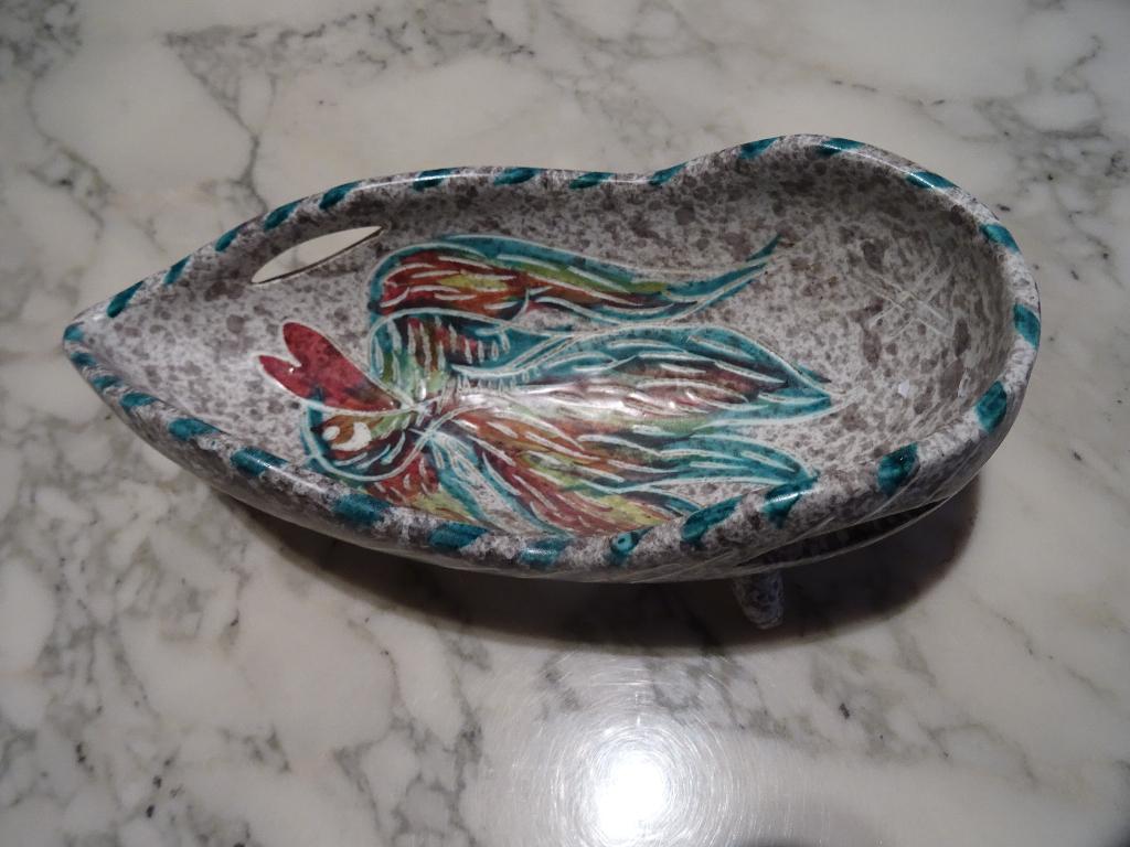 Blonde keramische hoes met statief van Yvan BORTY Vallauris., Antiek en Kunst, Ophalen of Verzenden