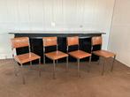 Eetkamerstoelen | Chroom buisframe | set van 4, Antiek en Kunst, Ophalen