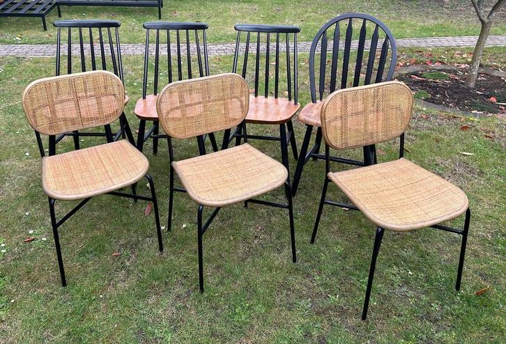 Rotan en Thonet/cafe stoelen (7stuks totaal), Maison & Meubles, Chaises, Comme neuf, Enlèvement