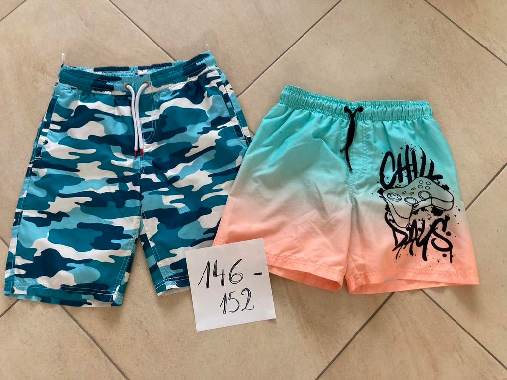 1 Zwemshort en 1 Bermuda maat 146, Enfants & Bébés, Maillots de bain pour enfants, Garçon, Enlèvement, Utilisé, Taille 146
