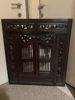 Miroir sculpté sur bois, avec volets, style oriental/indien, Moins de 100 cm, Carré, Enlèvement, Utilisé