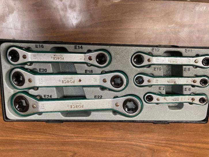 FORCE E-Torx ratelringsleutel set E6–E24 – professioneel, Autos : Divers, Outils de voiture, Comme neuf, Enlèvement ou Envoi