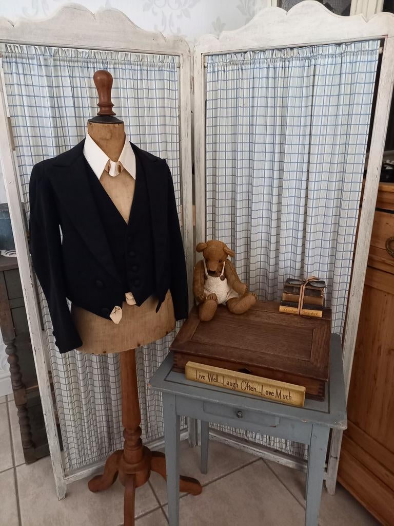 Oude paravent met nog de oude stof voor afmetingen zie info, Antiquités & Art, Enlèvement