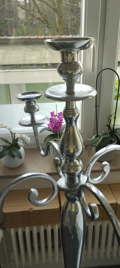 Grand Candélabres argenté, Antiek en Kunst, Antiek | Kandelaars, Ophalen, Zilver