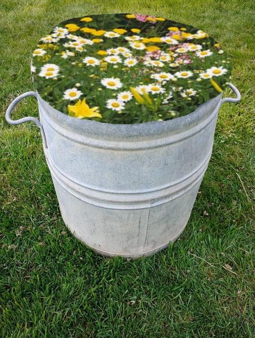 Baril rond en métal avec poignées, Jardin & Terrasse, Jardin & Terrasse Autre, Utilisé, Enlèvement