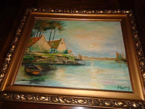 *Prachtige gesigneerde schilderij (19e eeuw) -Zie BENEZIT..., Antiek en Kunst, Kunst | Schilderijen | Klassiek, Ophalen of Verzenden