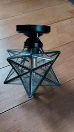 ⭐ Plafondlamp van staal en zwart glas — zeer goede staat, Ophalen, Zo goed als nieuw, Glas