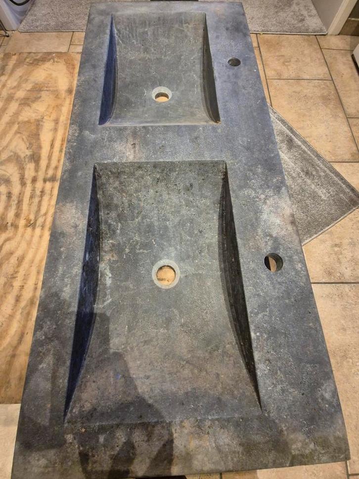Belgische blauwsteen dubbele lavabo., Doe-het-zelf en Bouw, Sanitair, Nieuw, Ophalen