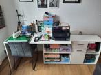 Bureau 2-delig wit met veel opbergruimte, Huis en Inrichting, Ophalen, Zo goed als nieuw, Bureau