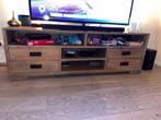 TV kast in volle teak - Bristol, Ophalen, 100 tot 150 cm, Teakhout, Minder dan 100 cm